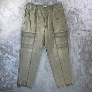 Vintage Bugle Boy Wetlands Cargo Pants Mens 38x32 Olive Green Gorpcore Utility